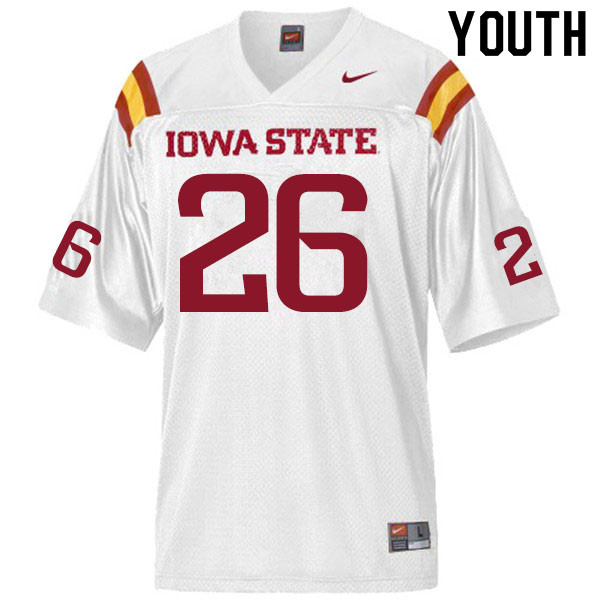 Iowa State Cyclones Youth #26 Anthony Johnson Jr. Nike NCAA Authentic White College Stitched Football Jersey VE42N63ZR